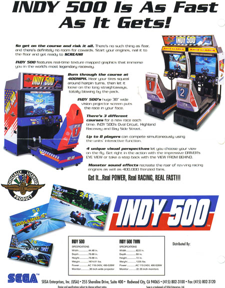Indy 500 - B & G Amusement Company in Kansas City Missouri